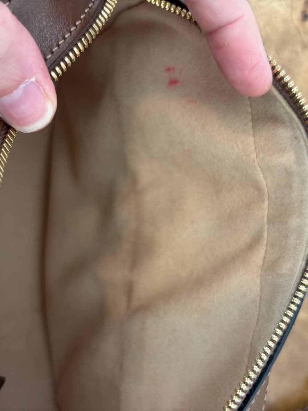 Gucci GG Supreme Monogram Small Horsebit 1955 Shoulder Bag Beige Brown Sugar - Picture 11 of 16